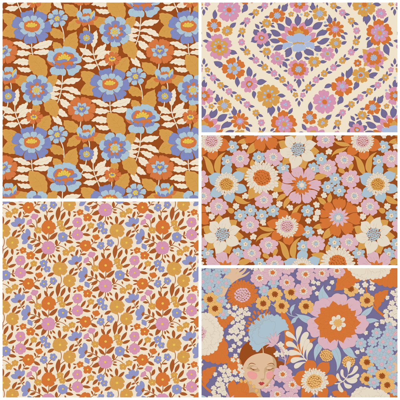 Tilda ‘Wallflower’ - 5 Fat Quarter Bundle (Thristle) - Image 2