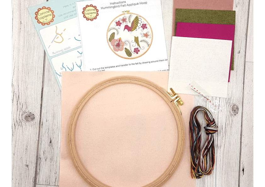 Hummingbird Felt Embroidery Hoop Kit - Image 6