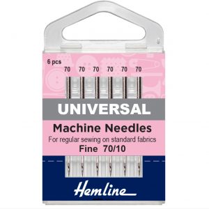 Hemline Universal 70/10 Sewing Machine Needles (6 Pack)