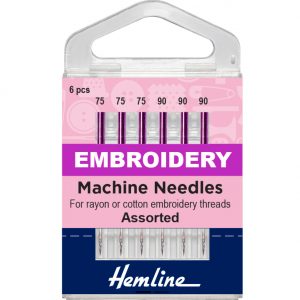 Hemline Embroidery Sewing Machine Needles Assorted