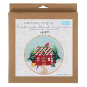 Christmas Cottage Embroidery Hoop Kit