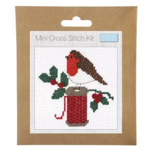 Cross Stitch Christmas Robin Mini Kit