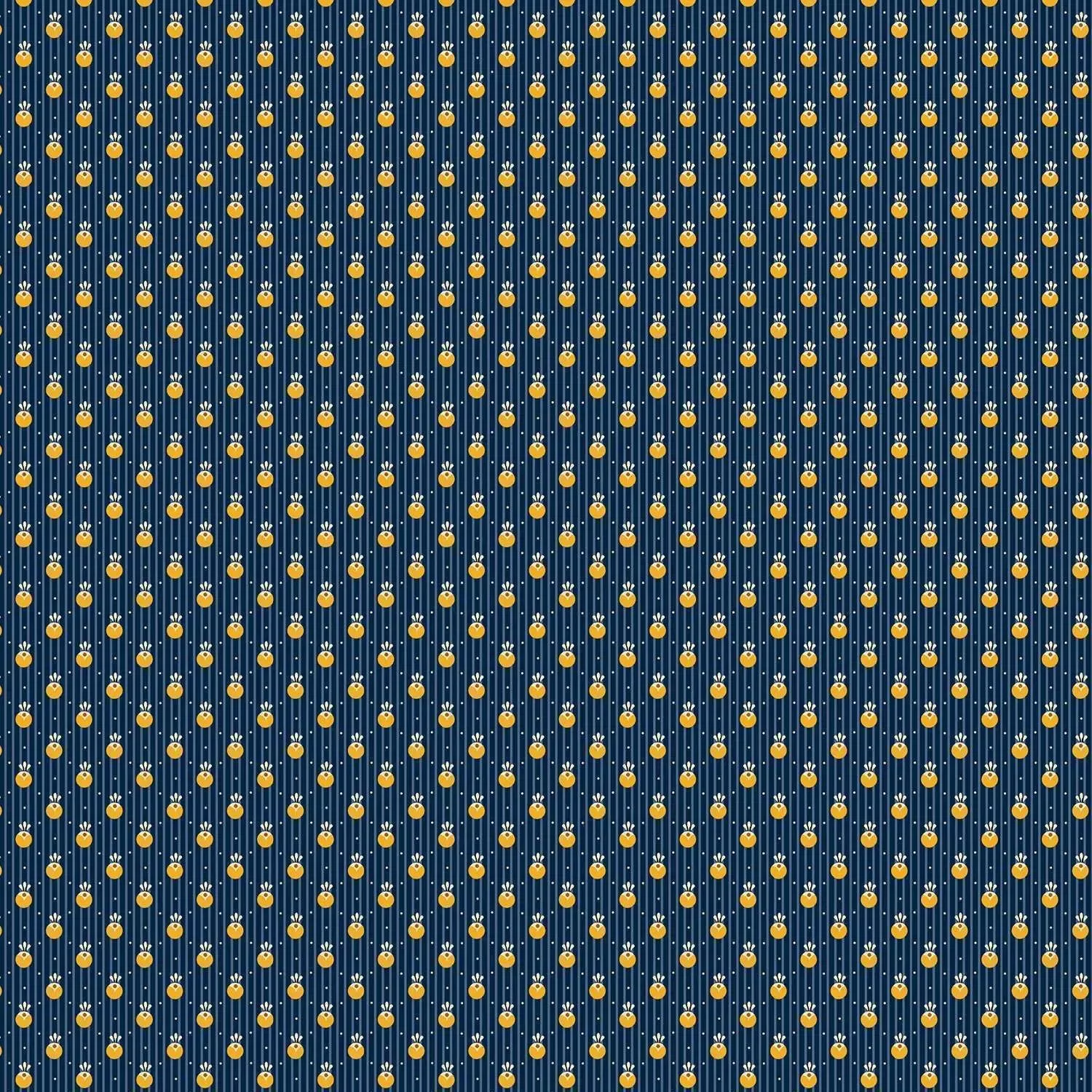 Indigo Cheddar II - Pinstripe Circle Indigo