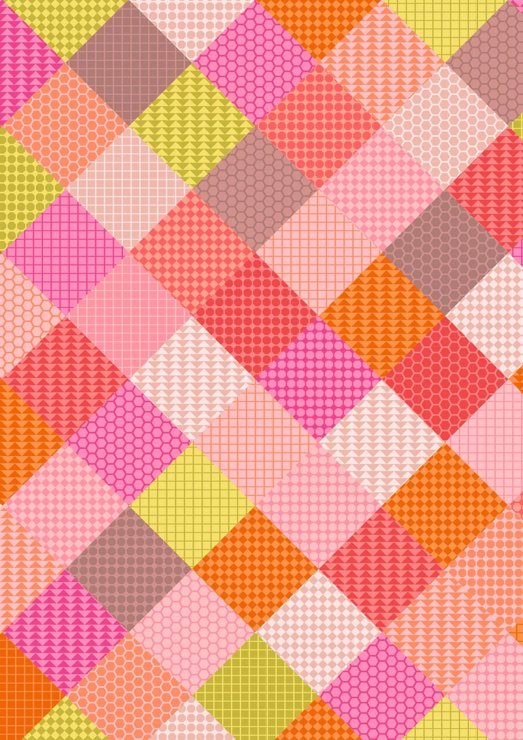 Animal Alphabet Patchwork Pinks by Lewis & Irene