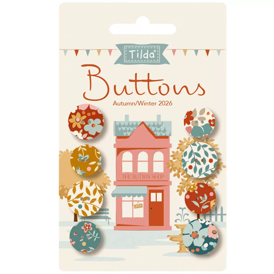 Tilda ‘Village Life - 8 Button Pack Autumn *pre-order 1st October*