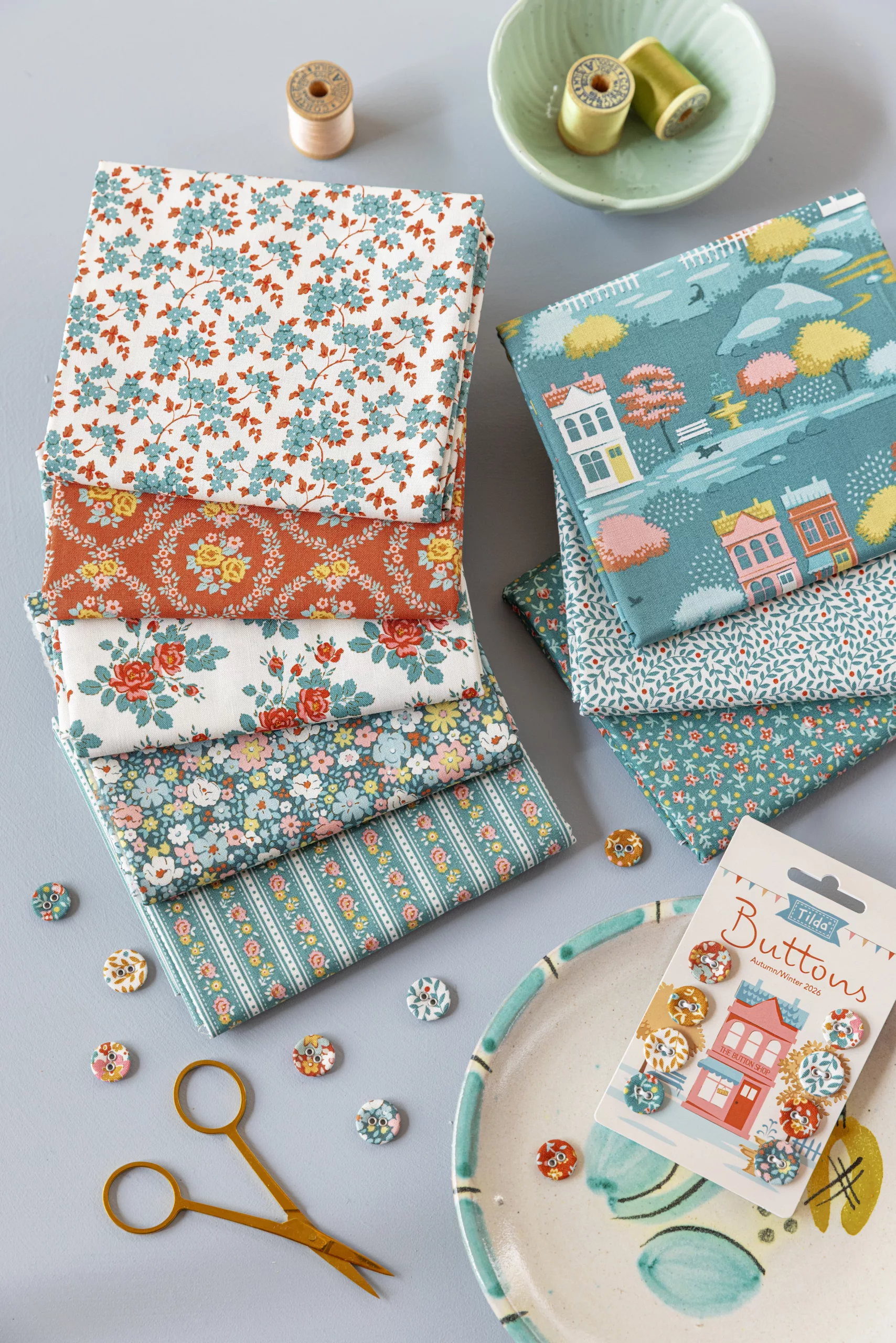 Tilda ‘Village Life’ - 9 Fat Quarter Bundle - Rust *pre-order 1st October* - Image 20