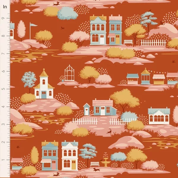 Tilda ‘Village Life’ - 9 Fat Quarter Bundle - Rust *pre-order 1st October* - Image 2