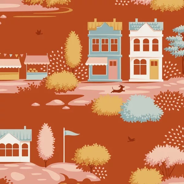 Tilda ‘Village Life’ - 9 Fat Quarter Bundle - Rust *pre-order 1st October* - Image 3