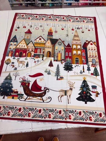 Nordic Holiday Village Tree Panel by Mary Jane Carey for Henry Glass - Image 4
