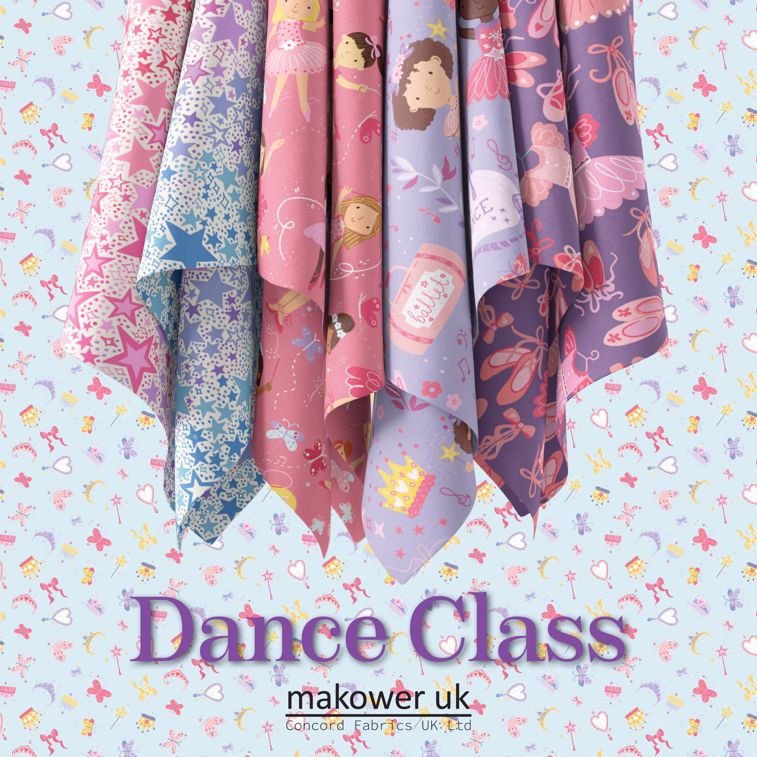 Dance Class by Makower - Cream Panel - Image 18