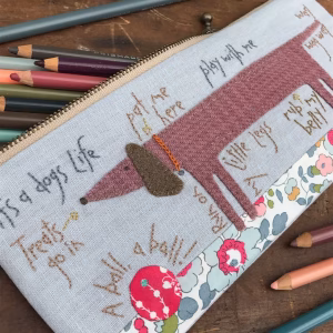 ‘A Dog’s Life’ Pencil Case Pattern by Hatched & Patched